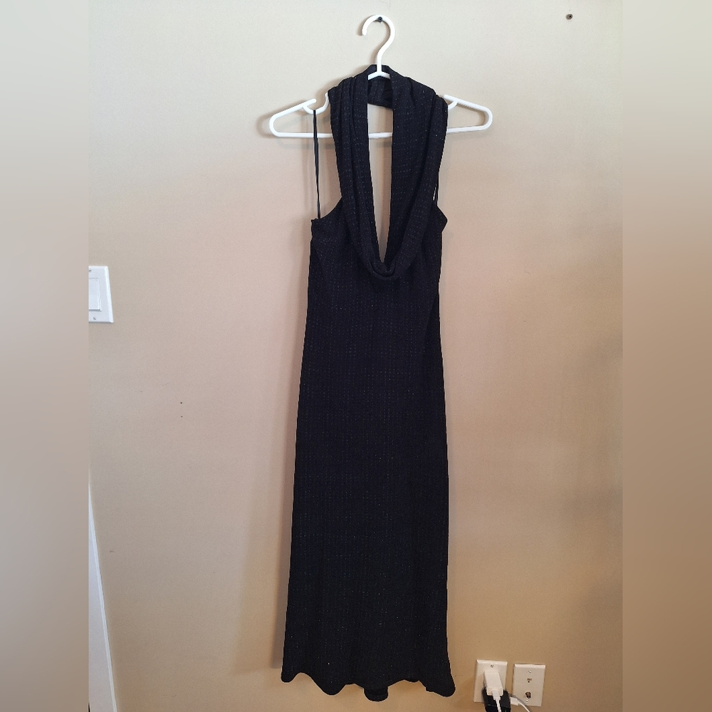 Jessica McClintock Black Cowl Neck Gown - Size 6
